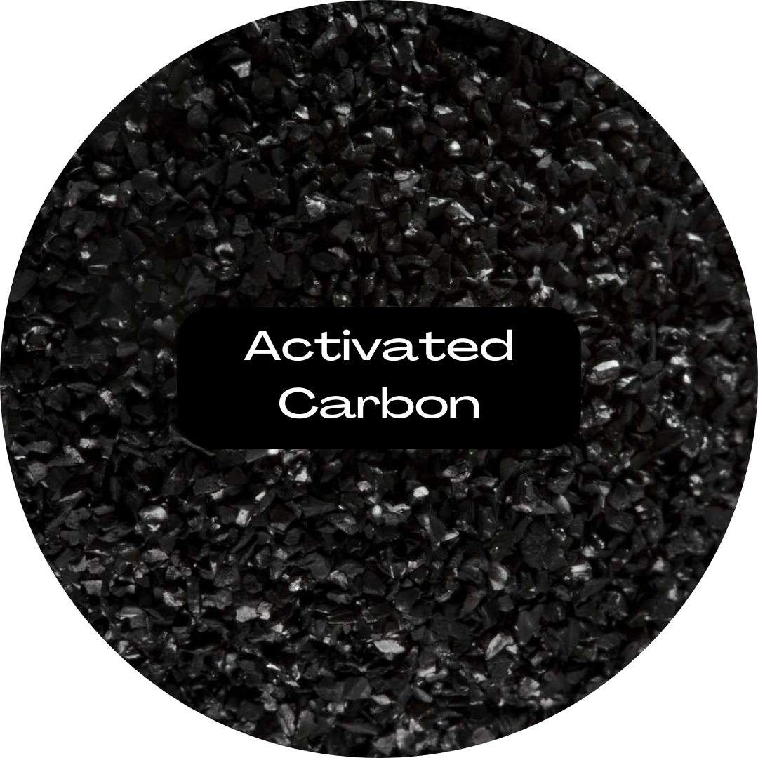 Close-up of activated carbon granules.